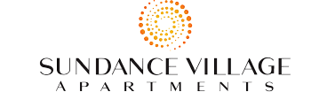 The image is a logo for Sundance Village Apartments.